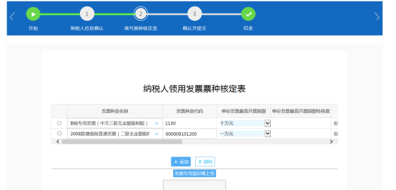 進入[填寫票種核定表]界面