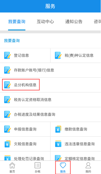 總分機(jī)構(gòu)信息