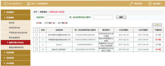 簡(jiǎn)易注銷(xiāo)公告信息