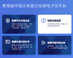 青海省市場主體登記全程電子化平臺入口
